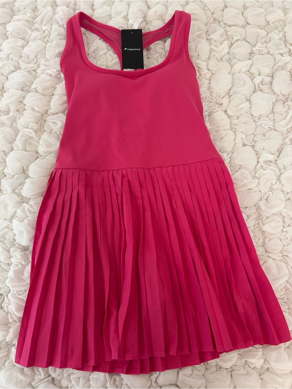 Fabletics Girls' Hot Pink Racerback Pleated Dress